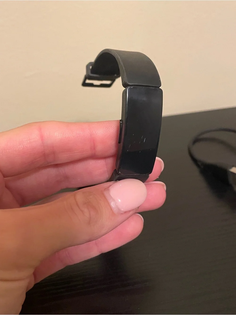 fitbit Black Silicone Fitness Tracker with Slim Display